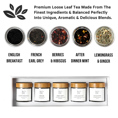 Kodu High Tea Gift Set - Gourmet Loose Leaf - Tea Gift Box - Size: 5 Pack