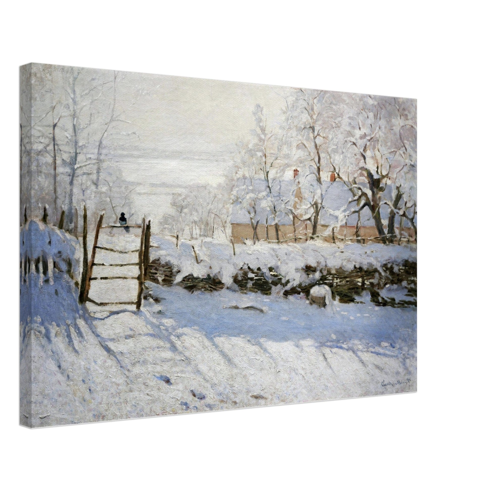 A Magpie In Winter Canvas Wall Art - mykodu